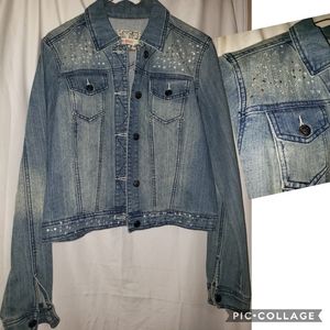 NWOT HotKiss Studs&StonesDenim Jacket szL